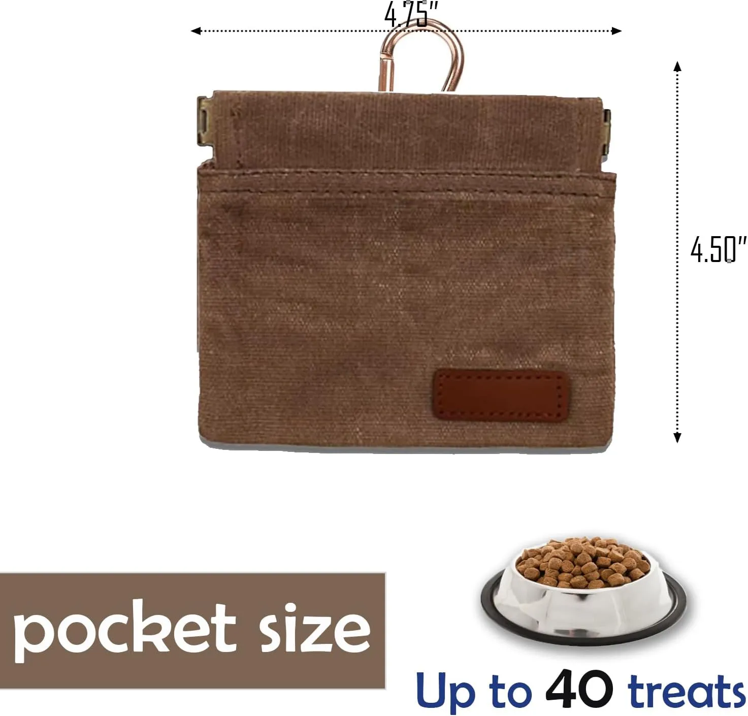 1PCS Dog Treat Pouches for Pet Training, Dog Treat Pouch Magnetic Closure, Puppy Training Treat Pouch, with 2-in-1 Pet Training Clicker and Whistle