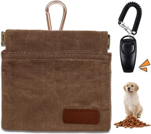 1PCS Dog Treat Pouches for Pet Training, Dog Treat Pouch Magnetic Closure, Puppy Training Treat Pouch, with 2-in-1 Pet Training Clicker and Whistle
