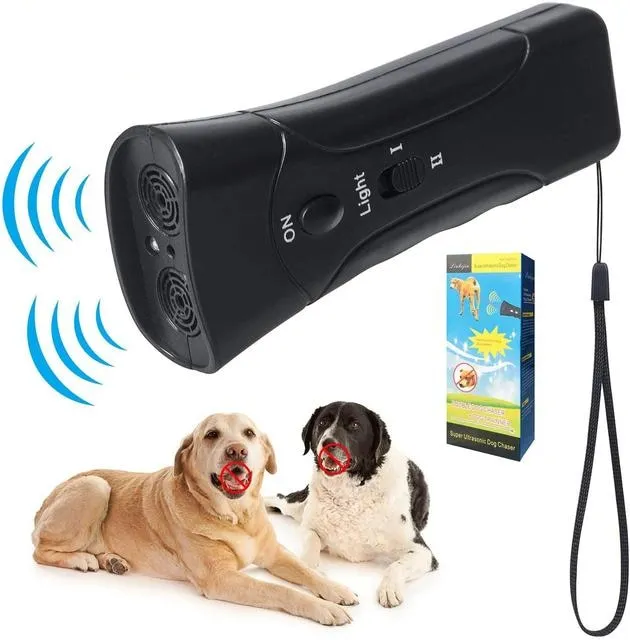 3 in 1 Pet Dog Repeller Whistle Anti Barking Stop Bark Training Device Trainer LED Ultrasonic Anti Barking Without Battery