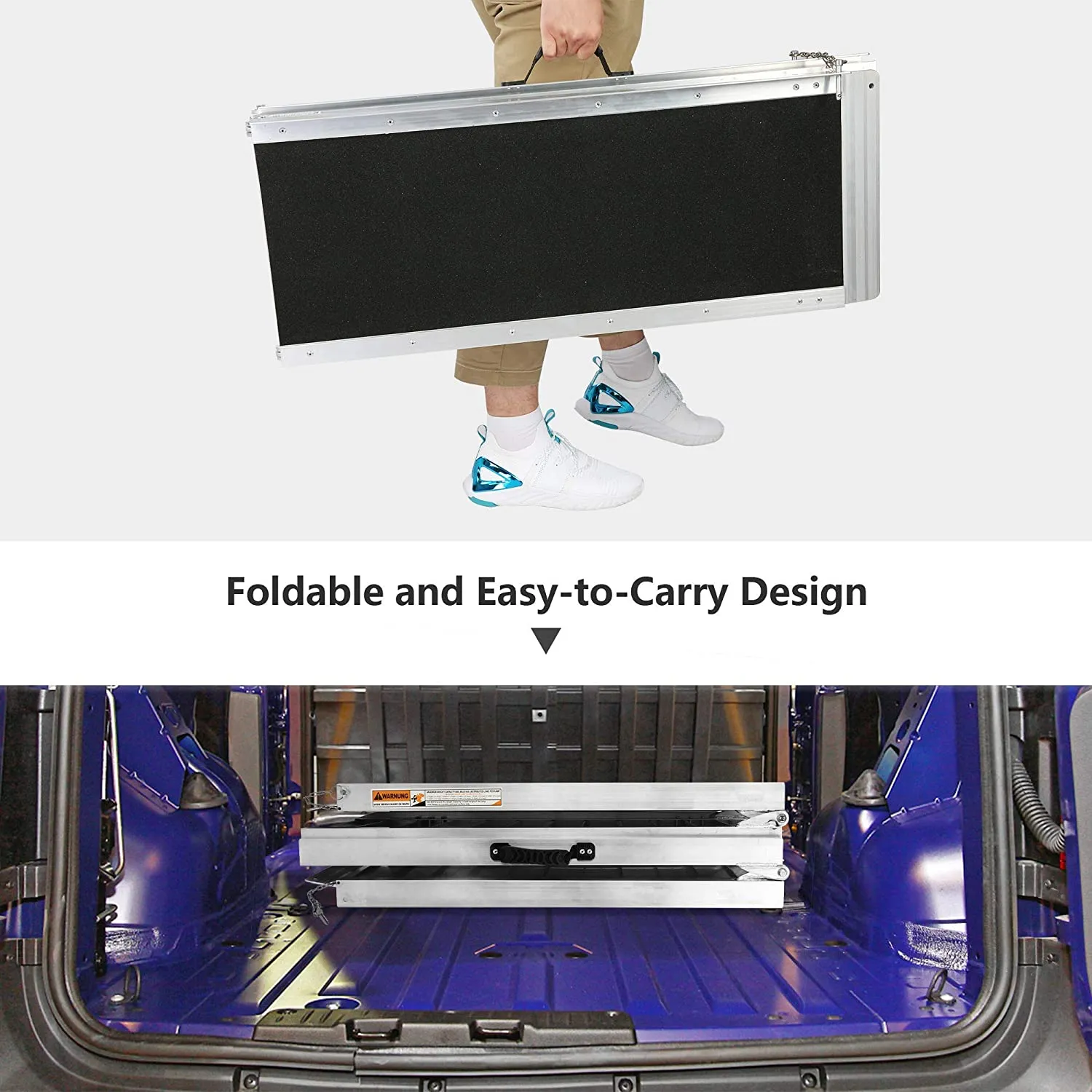 6ft Portable Ramp for Wheelchair Folding Aluminum Alloy Ramp with Handle