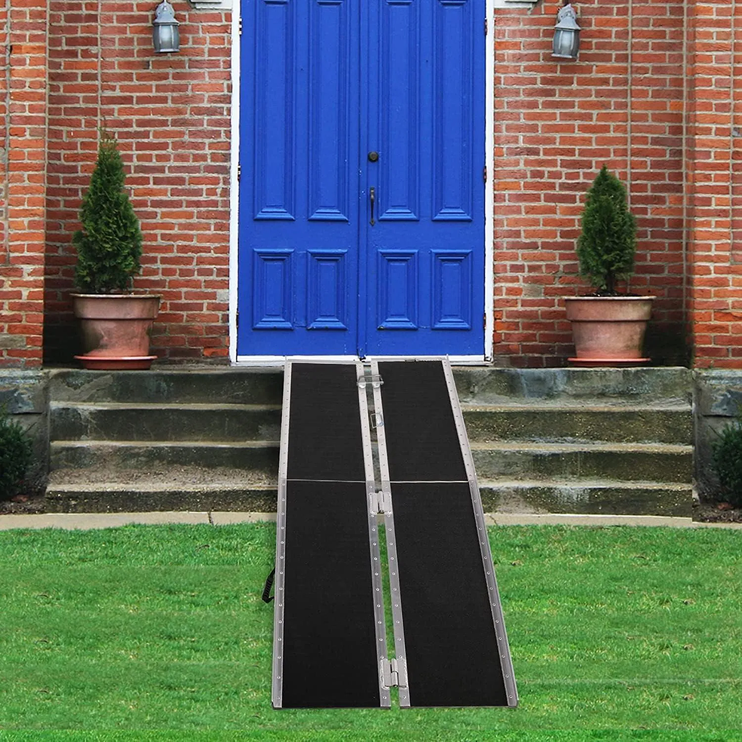 8ft Portable Ramp for Wheelchair Folding Aluminum Alloy Ramp with Handle
