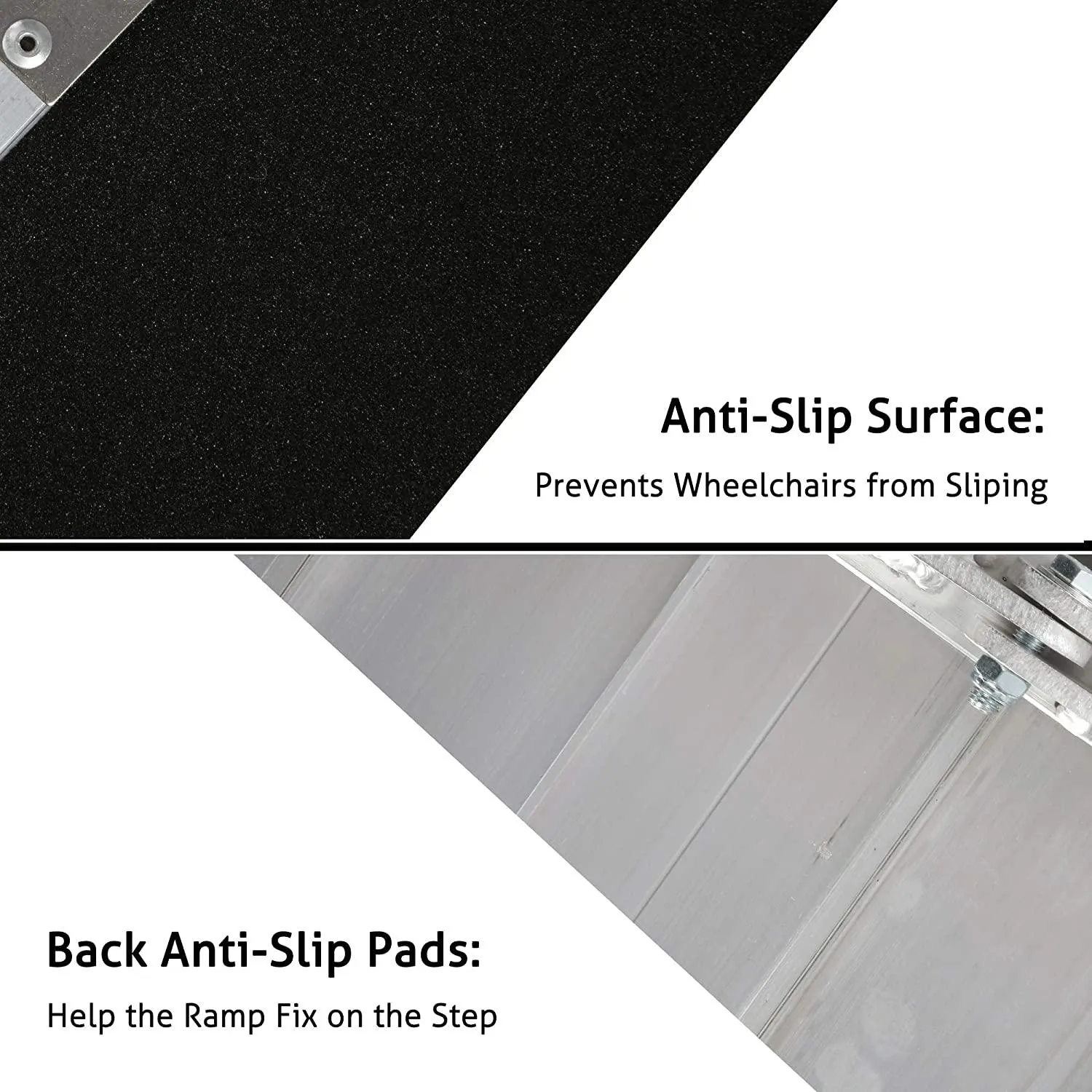 8ft Portable Ramp for Wheelchair Folding Aluminum Alloy Ramp with Handle