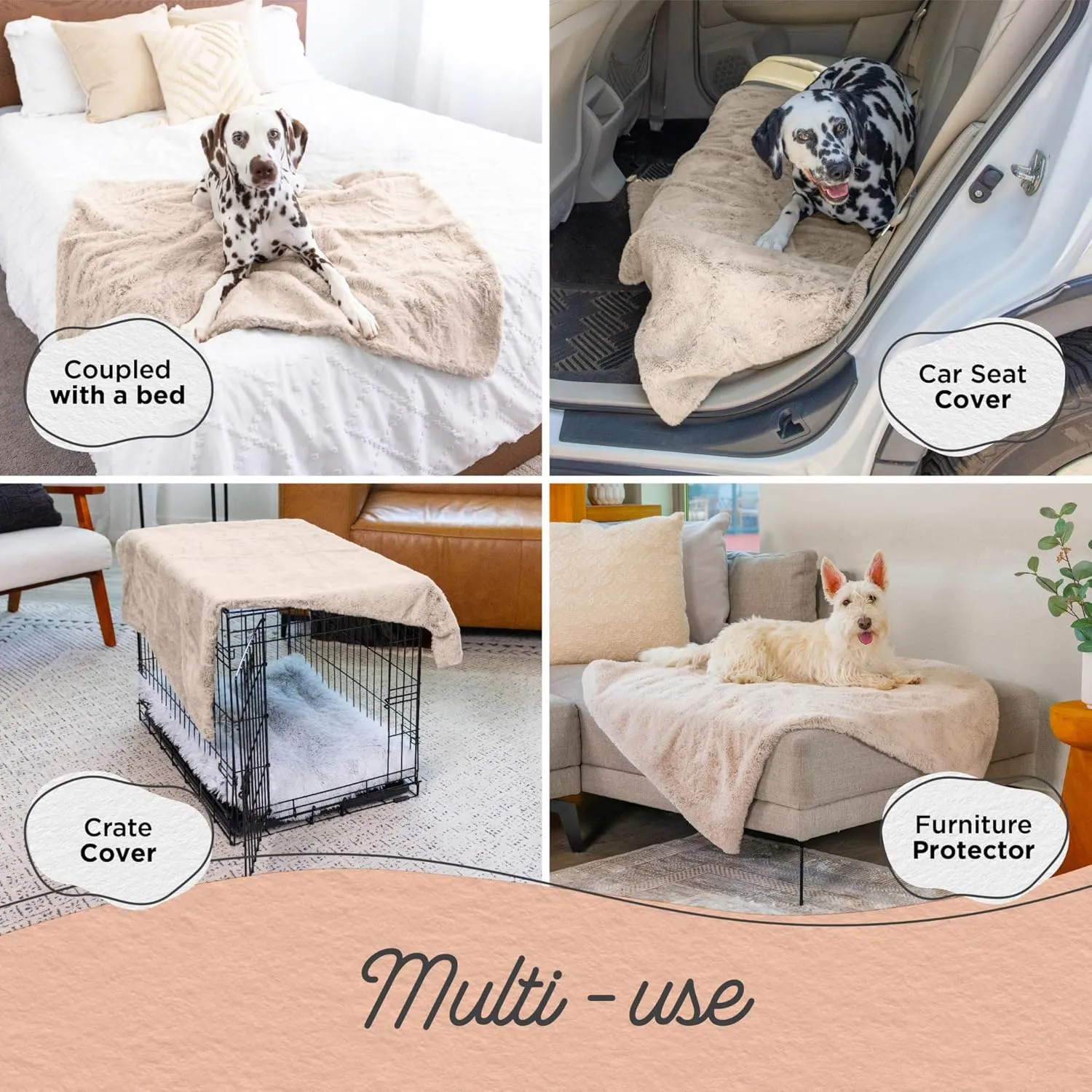 Best Friends by Sheri Reversible SnuggleSoft Calming Dog Blanket  Ultra Soft Faux Fur Pet Throw, Anxiety-Relief, Lightweight Warm Bed Cover for Dogs and Cats, Machine Washable, Brown, 30" x 40"