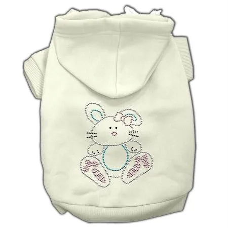 Bunny Rhinestone Hoodies Cream XL (16)