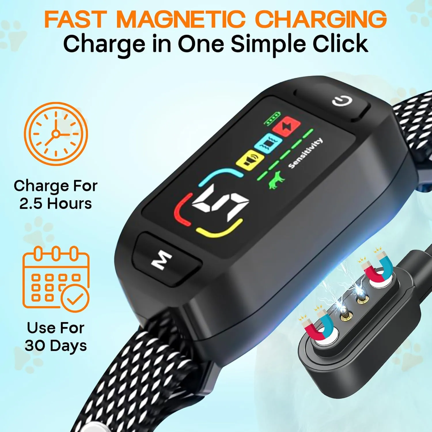 Dog Bark Collar for Small, Medium, and Large Dogs  Rechargeable Smart Collar with 5 Adjustable Sensitivity Levels, Beep & Vibration Modes  Includes Training Combo Set (Collar with Clicker)
