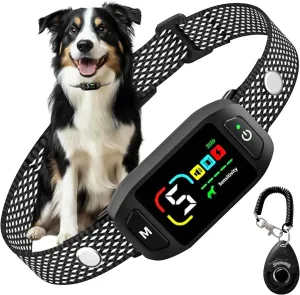 Dog Bark Collar for Small, Medium, and Large Dogs  Rechargeable Smart Collar with 5 Adjustable Sensitivity Levels, Beep & Vibration Modes  Includes Training Combo Set (Collar with Clicker)