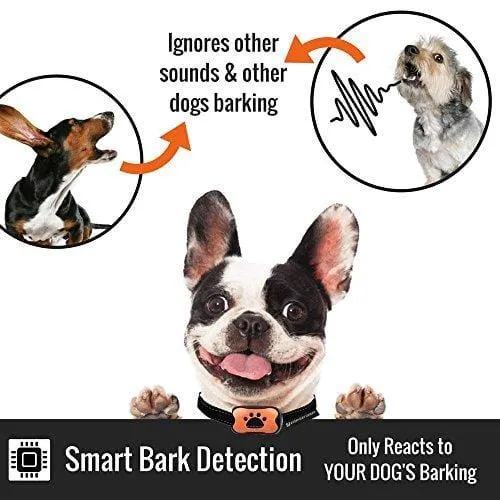 Dog Bark Collar - Stop Dogs Barking Fast! Safe Anti Barking Devices Training Control Collars, Small, Medium and Large pets deterrent. No shock, remote or citronella. Sound, vibration training device