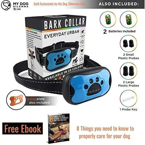 Dog Bark Collar - Stop Dogs Barking Fast! Safe Anti Barking Devices Training Control Collars, Small, Medium and Large pets deterrent. No shock, remote or citronella. Sound, vibration training device