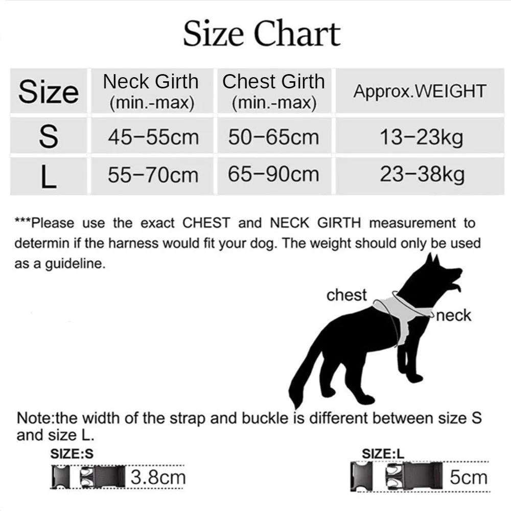 Dog Harness Leash Set Tactical Chest Vest Adjustable