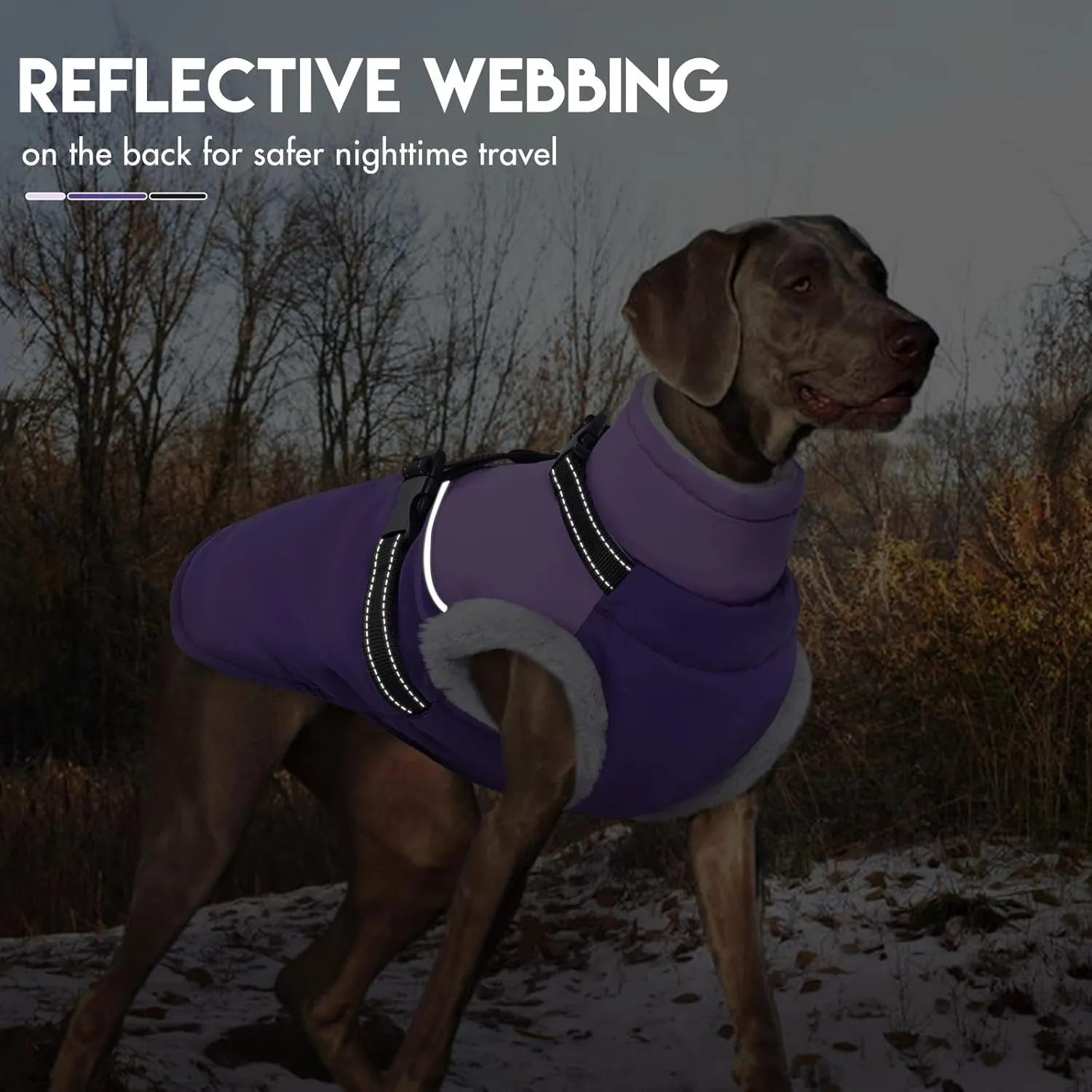 Dog Jackets for Medium Dogs - Winter Coats with Harness, Waterproof & Windproof, Fleece Lined Puffer Jacket for Snow