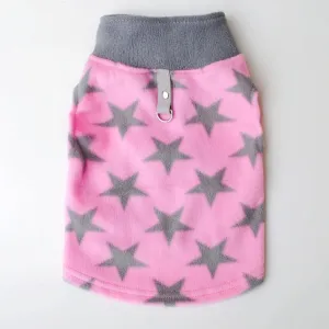 Dog Sweater, Soft Fleece Vest with Leash Ring Pullover Jacket Winter Pet Dog Clothes for Puppy Small Dogs Cats Teddy Chihuahua Yorkshire for Christmas (Large (Pack of 1), Pink Star)