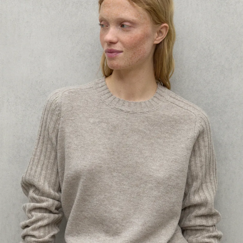 ECOALF DARK SAND MELANGE EUCALIPTO SWEATER FOR WOMEN