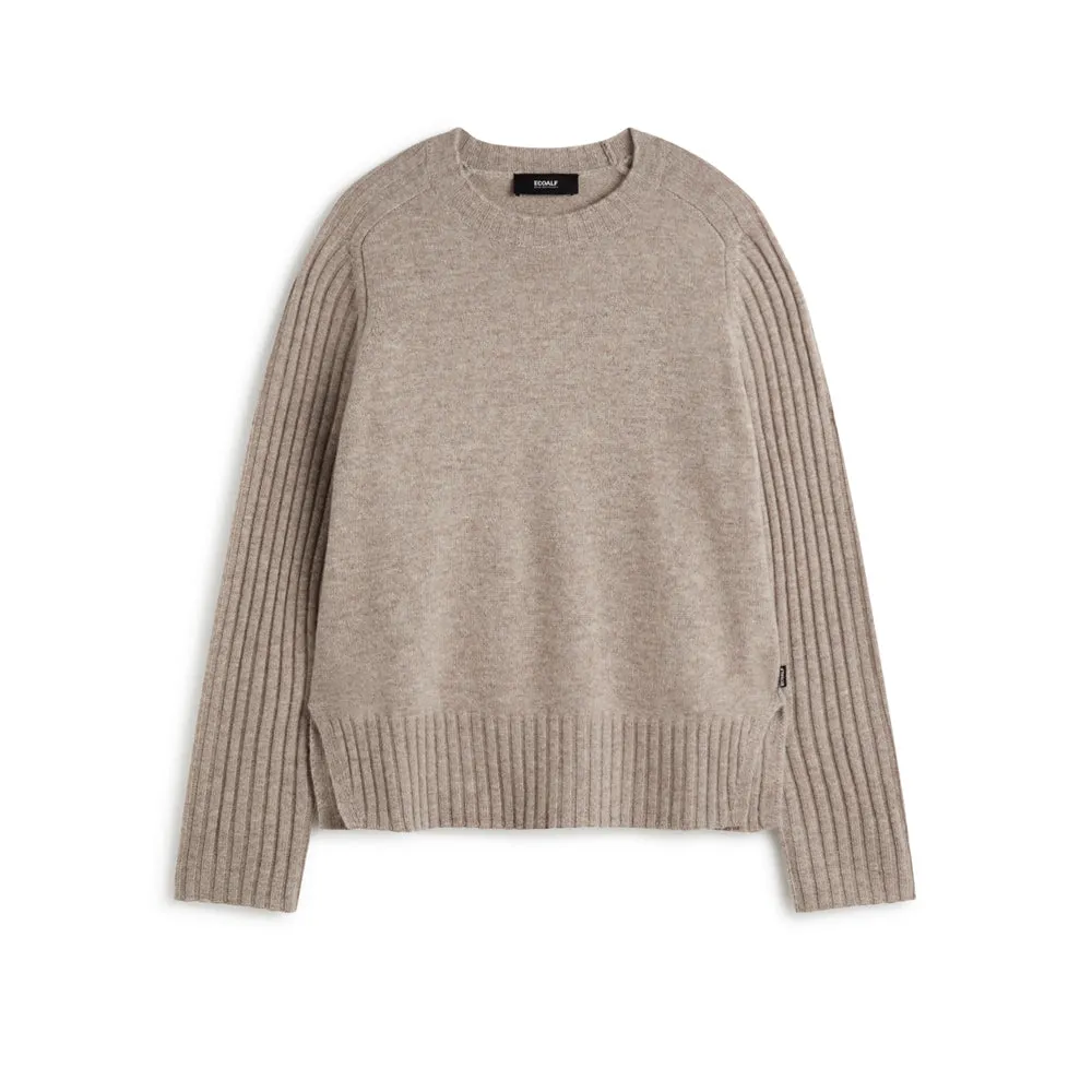 ECOALF DARK SAND MELANGE EUCALIPTO SWEATER FOR WOMEN