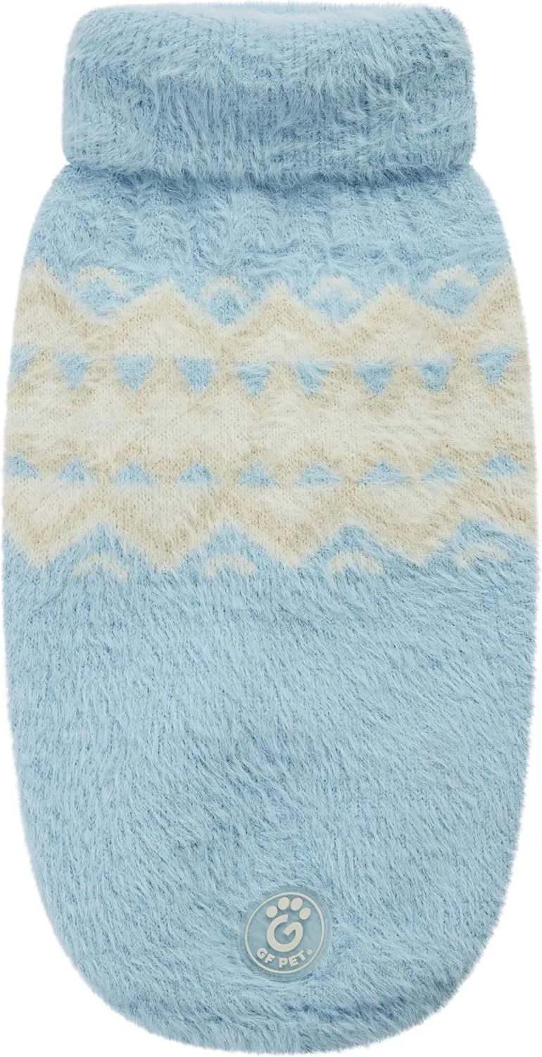Fuzzy Dog Sweater - Cozy & Soft Knit Sweater for Dogs - Warm Winter Dog Pullover - Stylish & Comfortable - X-Large, Light Blue