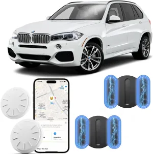 GPS Tracker for Vehicles, 2PCS Mini GPS Tracker with Magnetic Case, Work with Find My (iOS Only), No Monthly Fee Vehicles Tracker (Black)