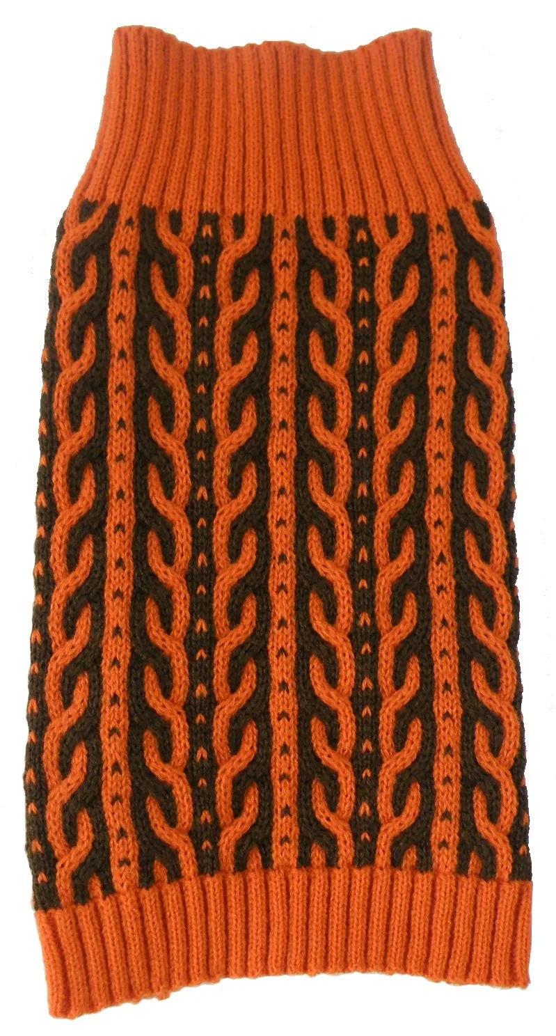 Harmonious Dual Color Weaved Heavy Cable Knitted Fashion Designer Dog Sweater