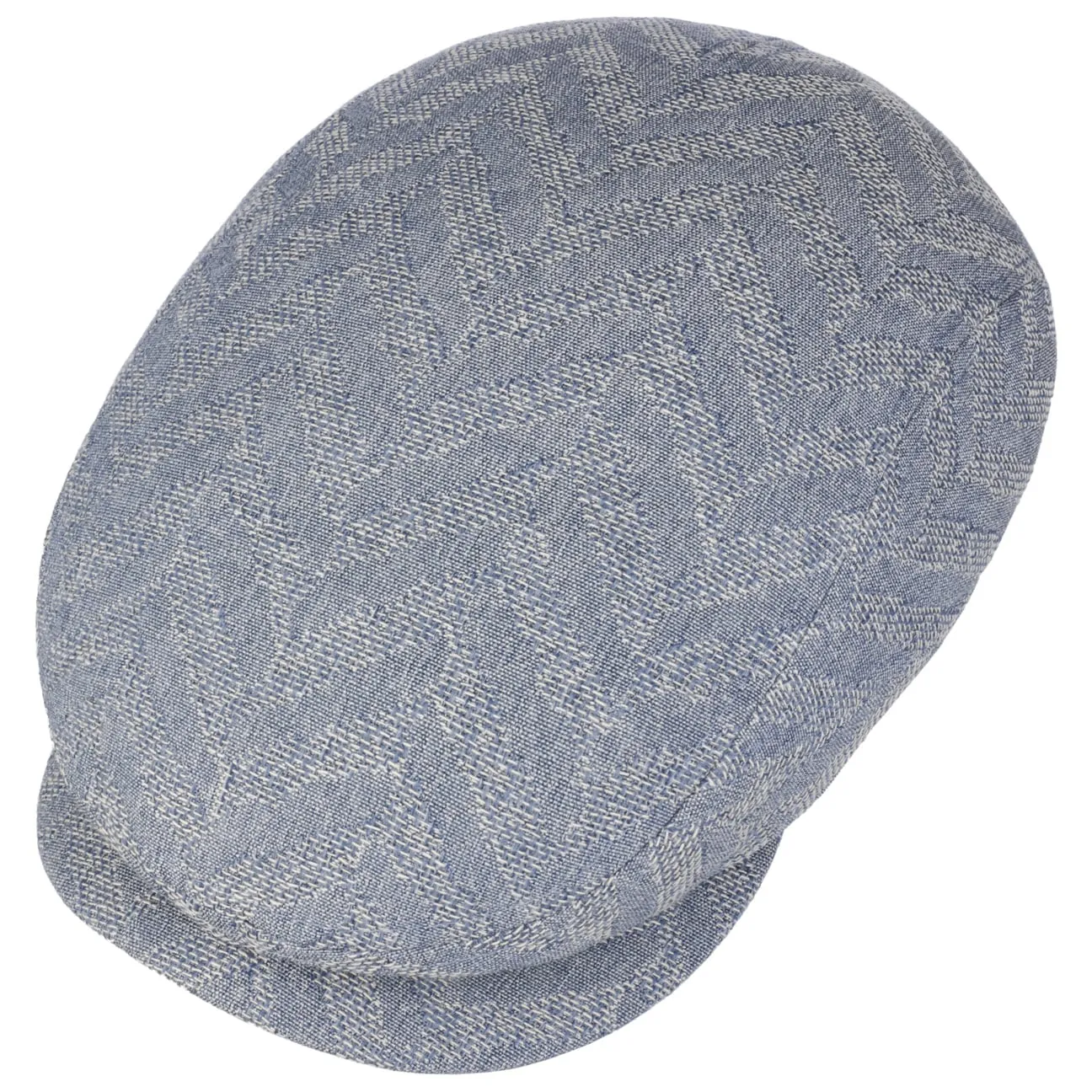 Herringbone Cotton Mix Flat Cap by Stetson