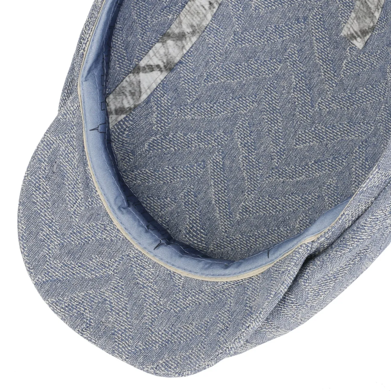 Herringbone Cotton Mix Flat Cap by Stetson