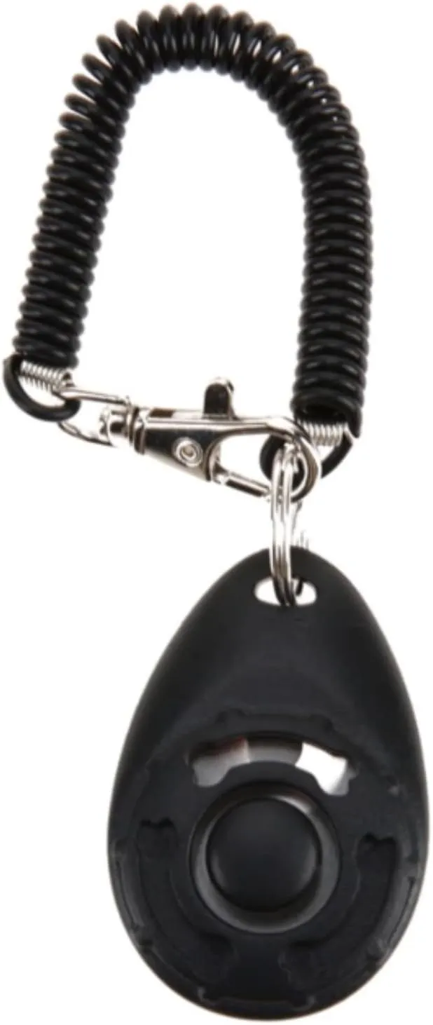 High Efficiency Dog Training Clicker  Tool for Dog Training Dog Barking Alarm System (Black, One Size)