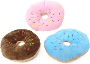 Honbay 3PCS Donut Shape Plush Cat Catnip Toys Kitten Interactive Pillows Cat Gifts for Cat Lovers