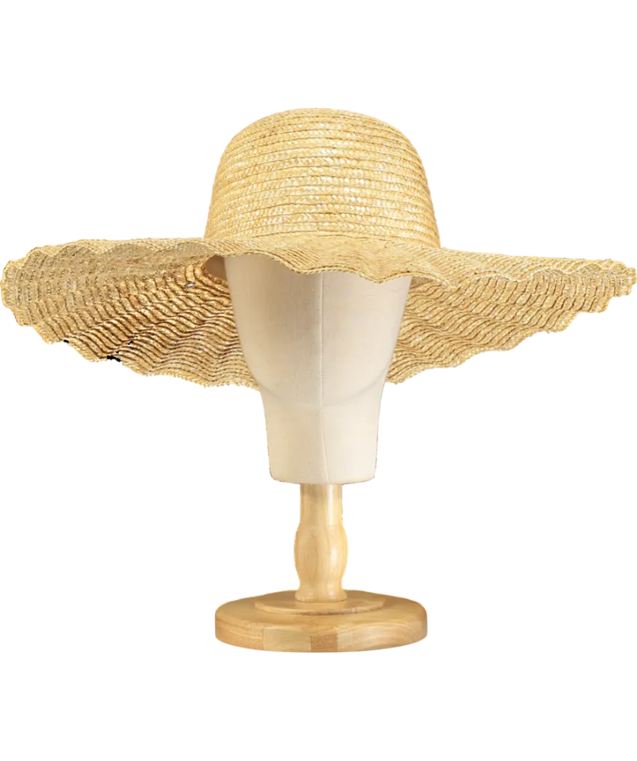 Lack Of Color Beige Scalloped Dolce Hat