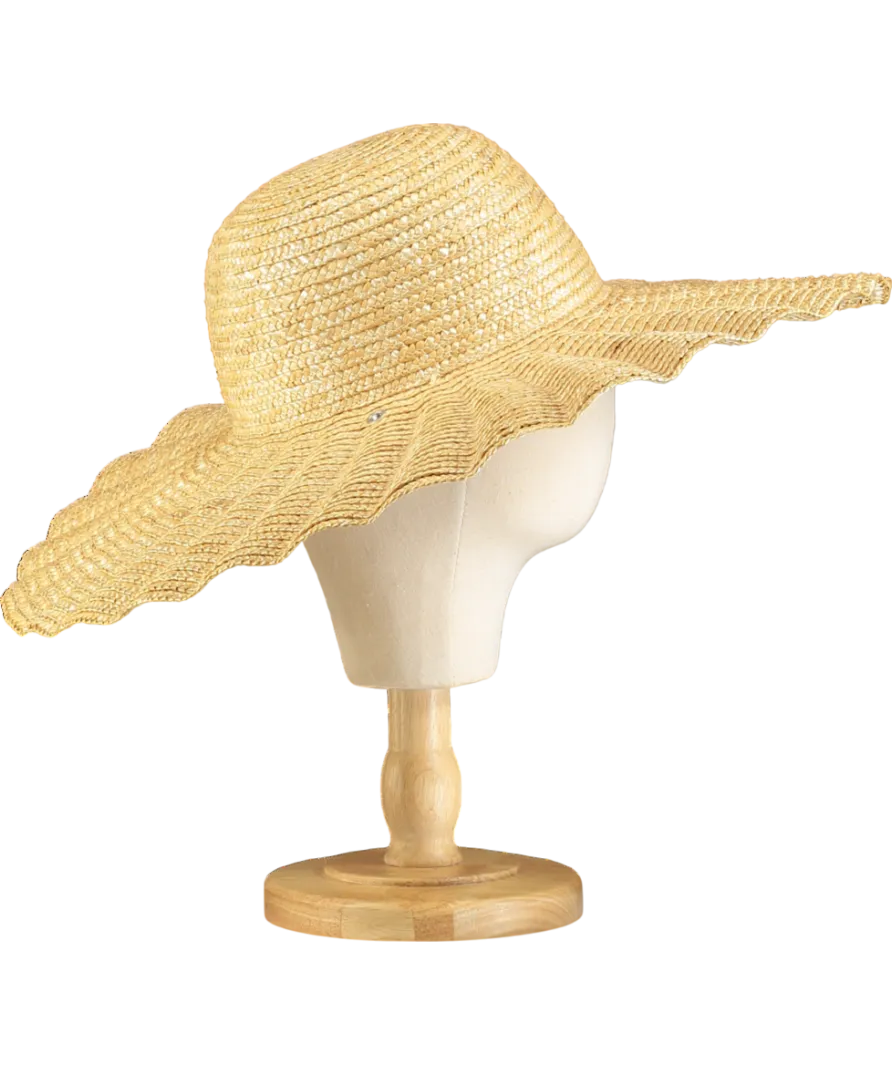 Lack Of Color Beige Scalloped Dolce Hat