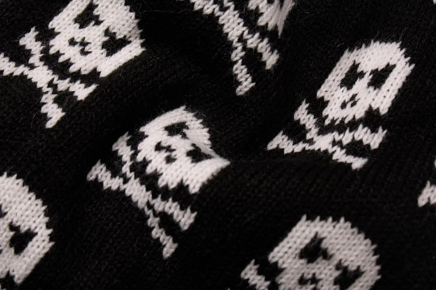 Lanyarco Black Pet Cat Halloween Holiday Clothes Skull Dog Sweater for Small Dogs Cats, Small (S) 12" Back