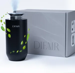 Luxury Aroma Diffuser - Cordless Essential Oil Nebulizer, Long Lasting Battery, Waterless, Rechargeable - Portable Aromatherapy Air Freshener Machine Collection for Home, Office, Car (Black)