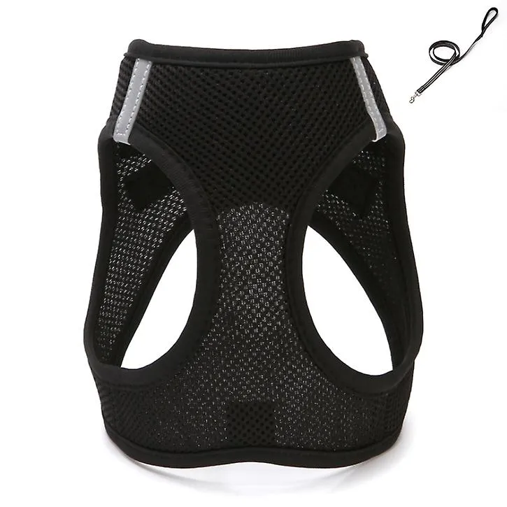 M 30-32cm green Breathable pet traction vest with leash for small dogs, medium and large AZ17338