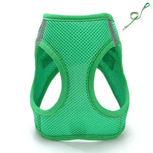 M 30-32cm green Breathable pet traction vest with leash for small dogs, medium and large AZ17338