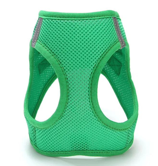 M 30-32cm green Breathable pet traction vest with leash for small dogs, medium and large AZ17338