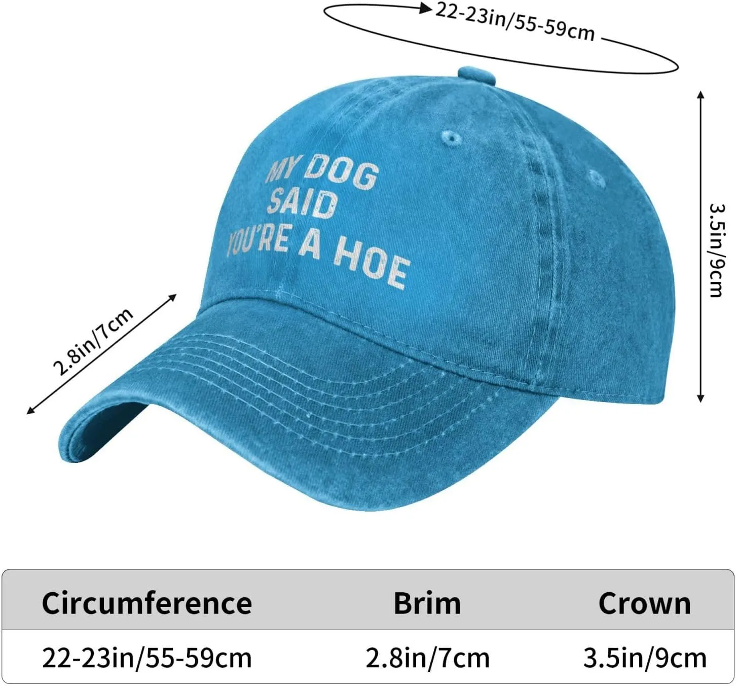 My Dog Said You're A Hoe Hat Women Funny Baseball Hat Funny Birthday Gifts for Women