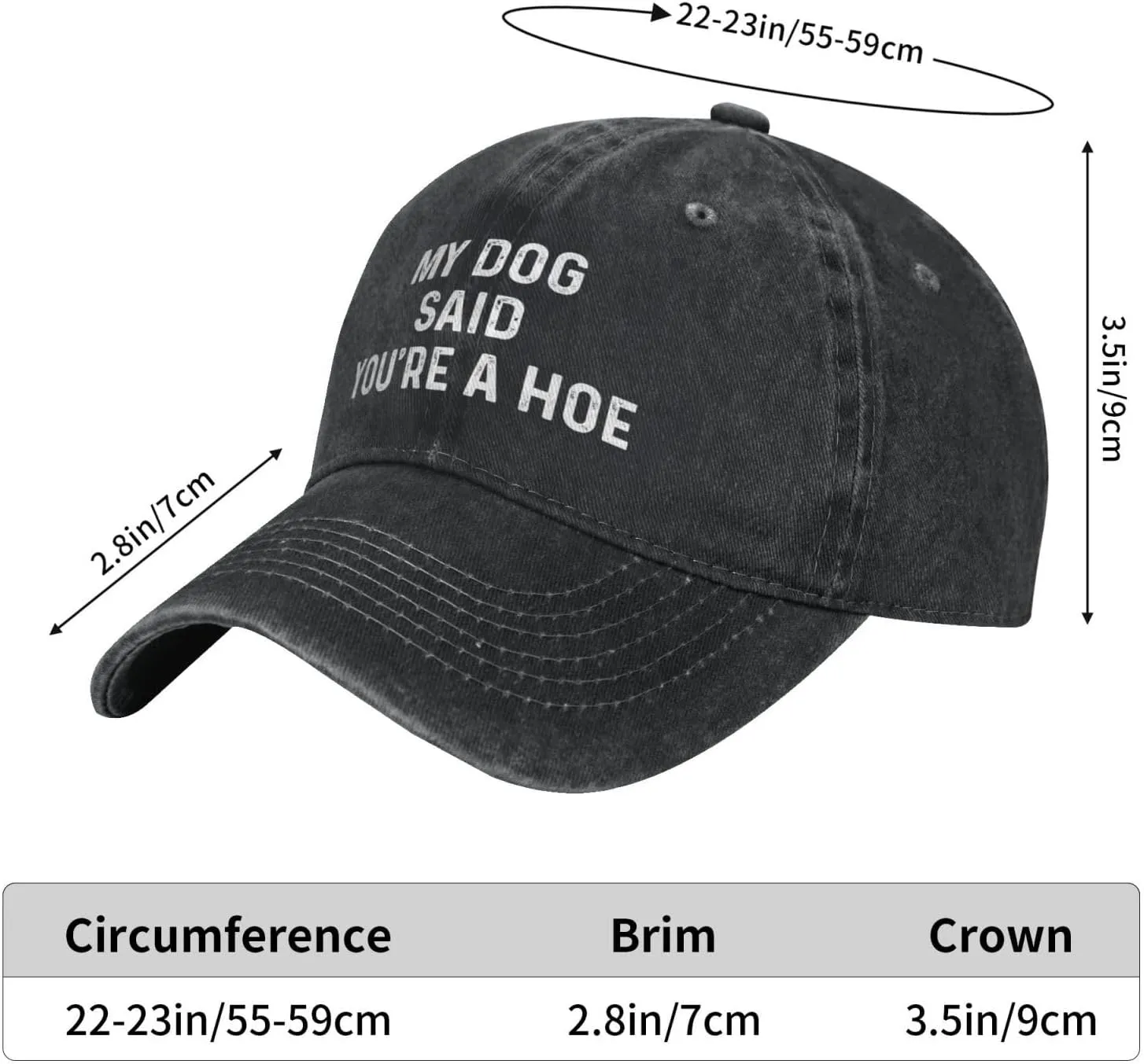 My Dog Said You're A Hoe Hat Women Funny Baseball Hat Funny Birthday Gifts for Women