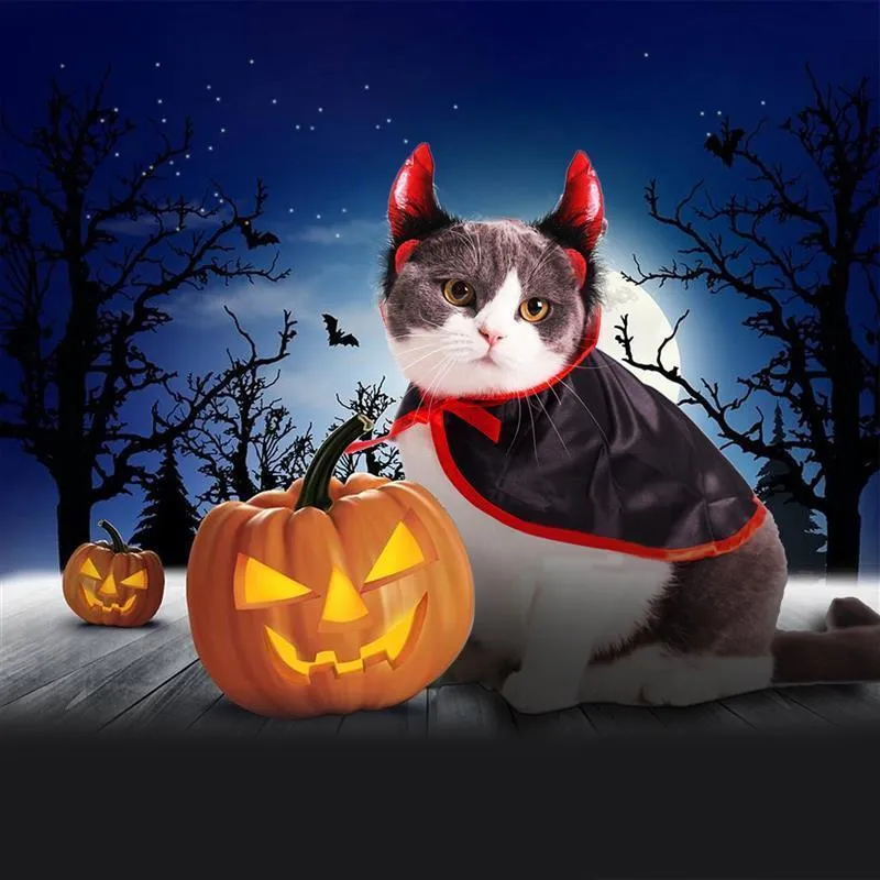 Pet Cosplay Cloak Horn Costume