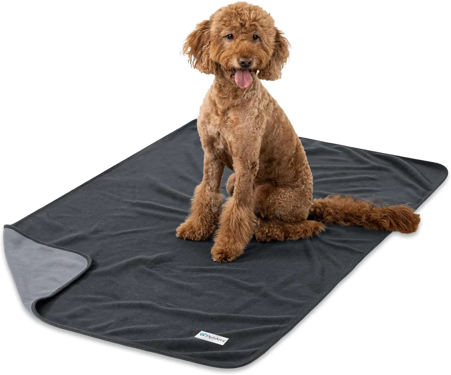 PetAmi Waterproof Dog Blanket for Medium Large Pets Dogs Cats, Pet Couch Cover Protector for Furniture, Reversible Washable Soft Fleece Cat Blanket for Bed Couch Sofa, 40x60 (Gray/Light Gray)