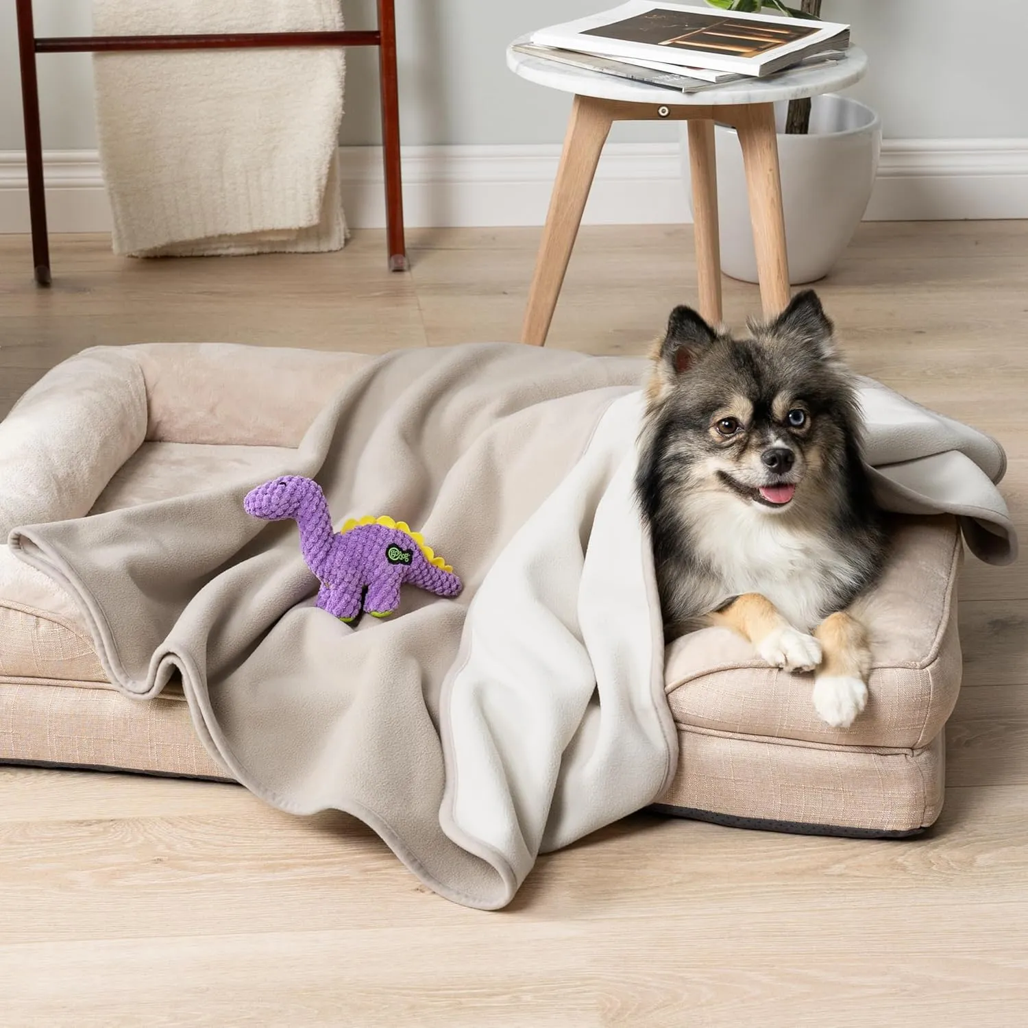 PetAmi Waterproof Dog Blanket for Medium Large Pets Dogs Cats, Pet Couch Cover Protector for Furniture, Reversible Washable Soft Fleece Cat Blanket for Bed Couch Sofa, 40x60 (Taupe/Beige)