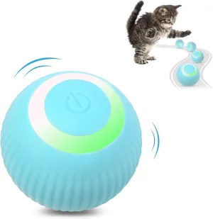Petbobi Interactive Cat Toy Ball - Automatic Cat Toy with LED Light, USB Rechargeable Self Moving Ball, Indoor Active Rolling Toys, 360Rotating Smart Sphere, 2 Modes, Fun Gift for Kitten, Green