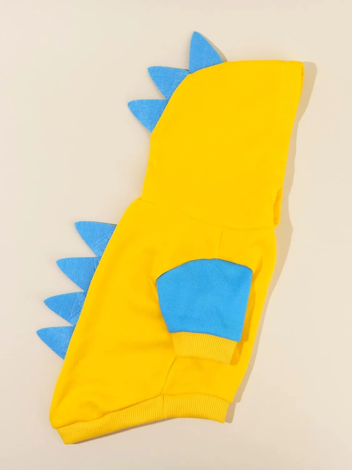 QWINEE Dinosaur Dog Hoodie Dog Warm Jacket Christmas Halloween Dog Costume Dog Clothes for Puppy Kitten Small Medium Dogs Cats Blue and Yellow XXS