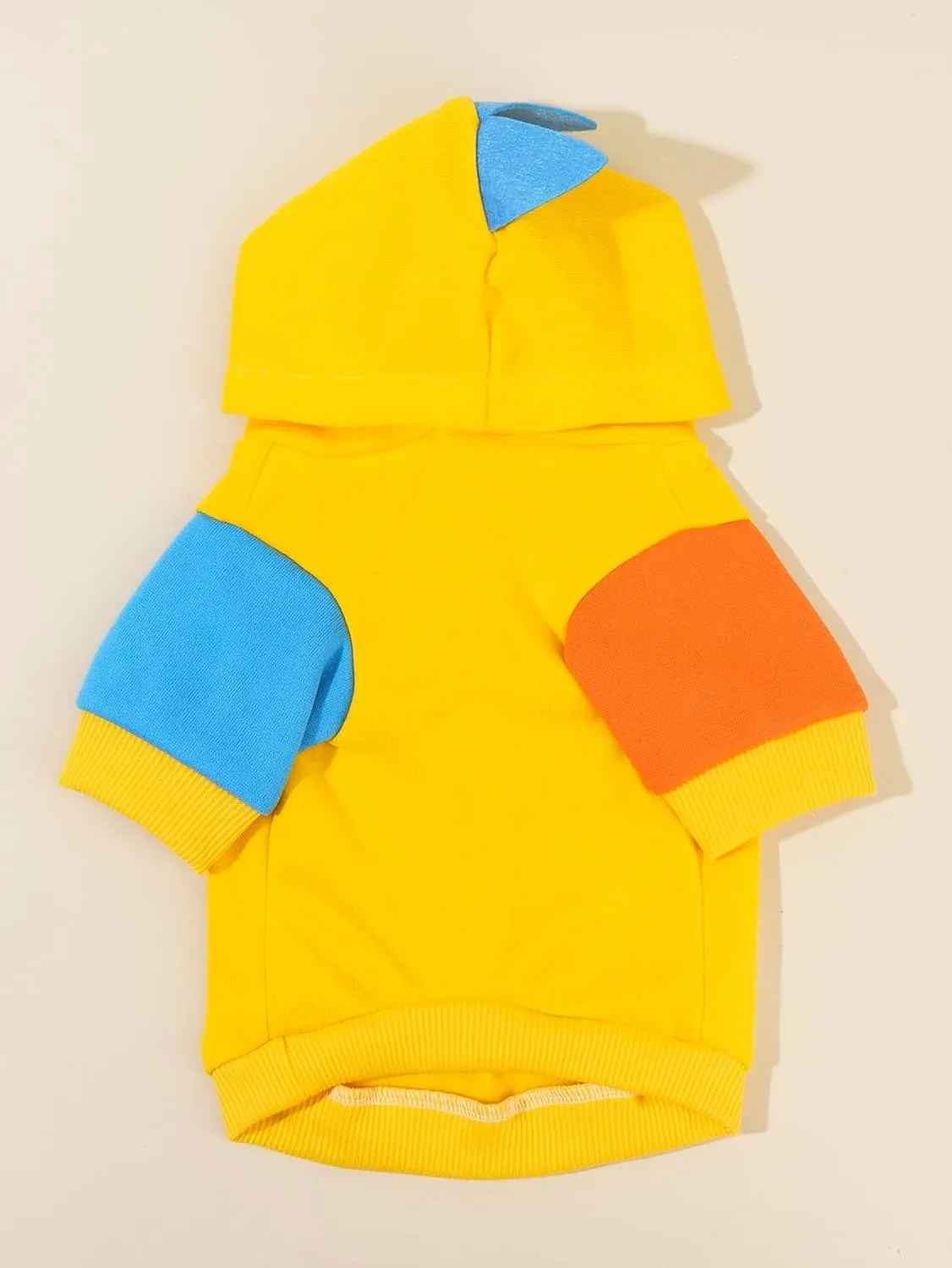QWINEE Dinosaur Dog Hoodie Dog Warm Jacket Christmas Halloween Dog Costume Dog Clothes for Puppy Kitten Small Medium Dogs Cats Blue and Yellow XXS
