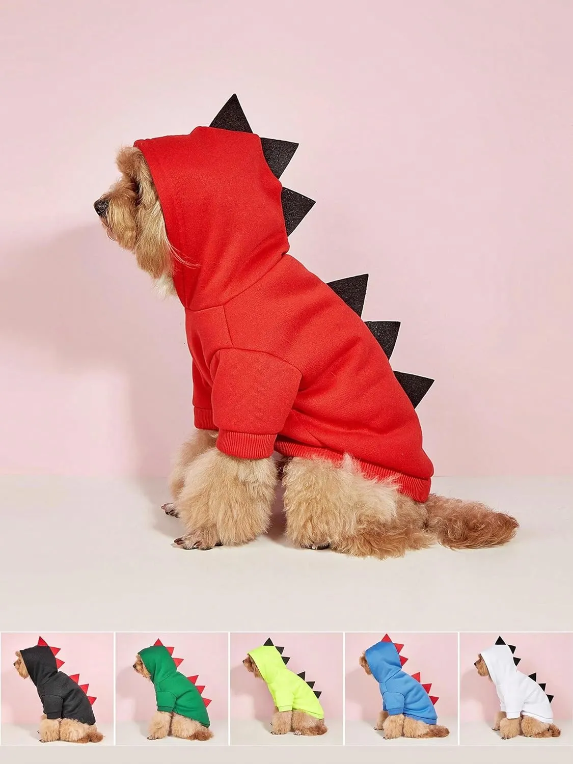 QWINEE Dinosaur Dog Hoodie Dog Warm Jacket Christmas Halloween Dog Costume Dog Clothes for Puppy Kitten Small Medium Dogs Cats Blue XXS