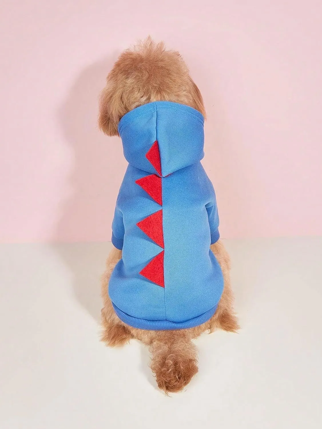 QWINEE Dinosaur Dog Hoodie Dog Warm Jacket Christmas Halloween Dog Costume Dog Clothes for Puppy Kitten Small Medium Dogs Cats Blue XXS
