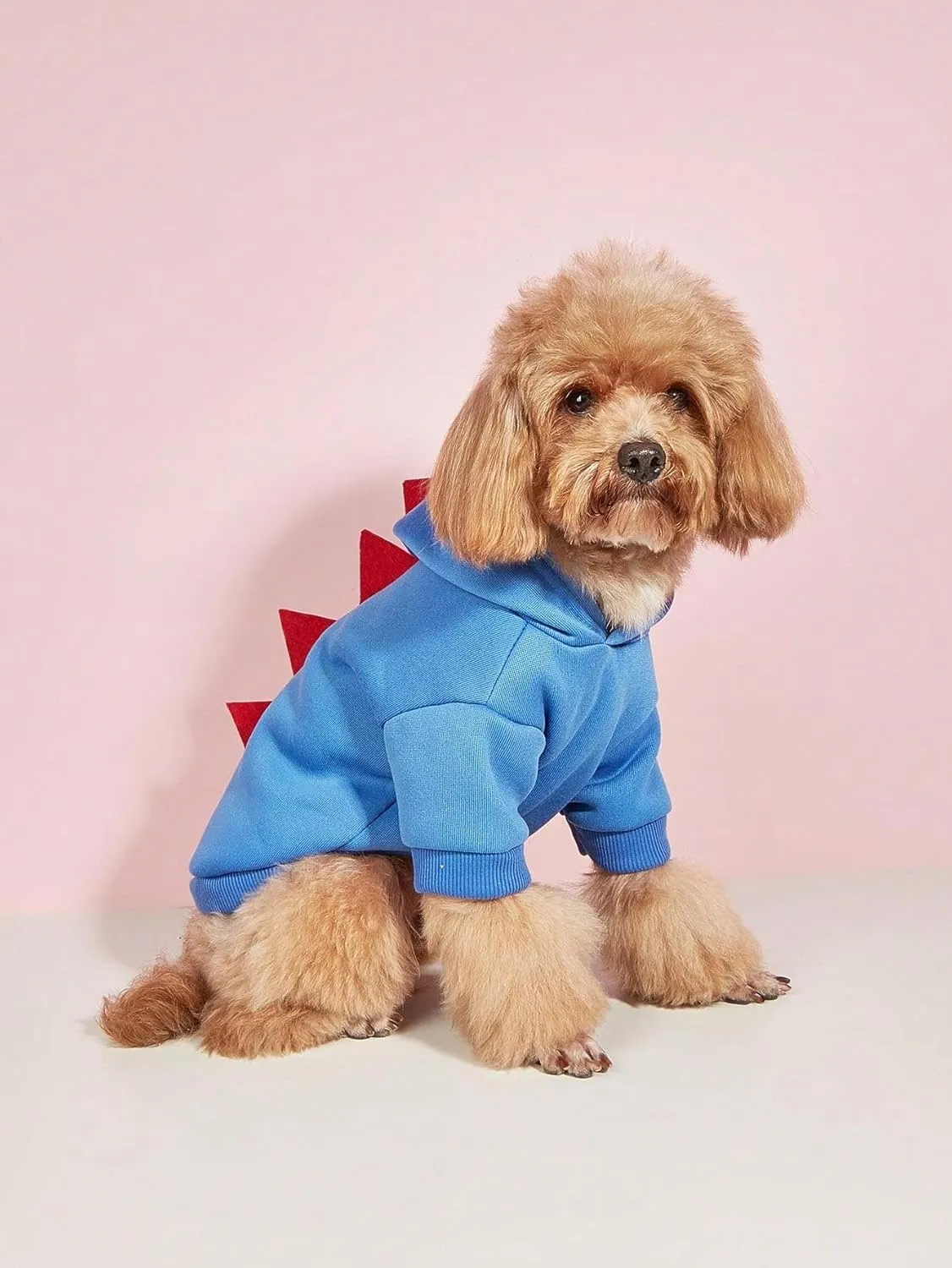 QWINEE Dinosaur Dog Hoodie Dog Warm Jacket Christmas Halloween Dog Costume Dog Clothes for Puppy Kitten Small Medium Dogs Cats Blue XXS