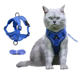Reflective Adjustable Cat Harness Vest with Leash