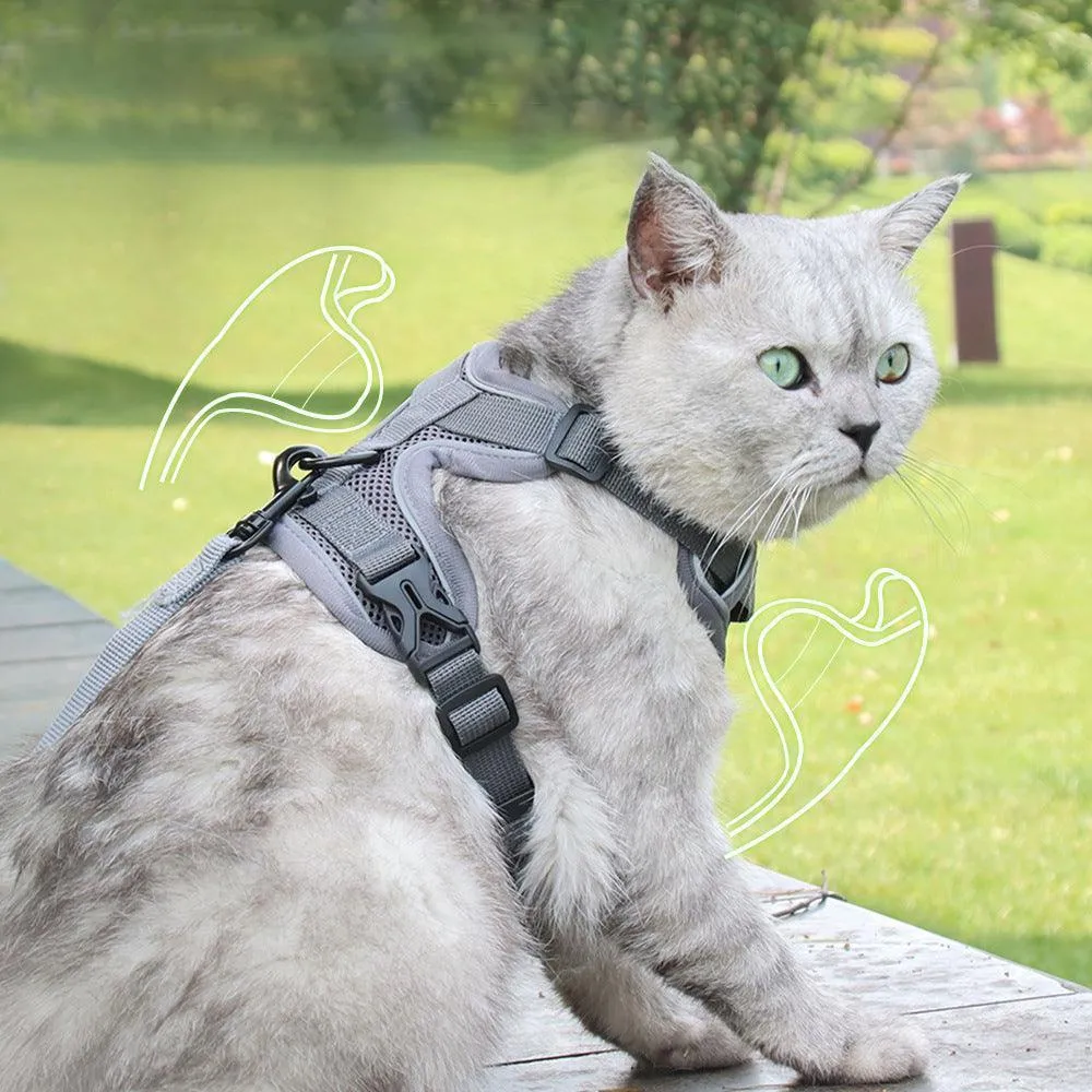 Reflective Adjustable Cat Harness Vest with Leash