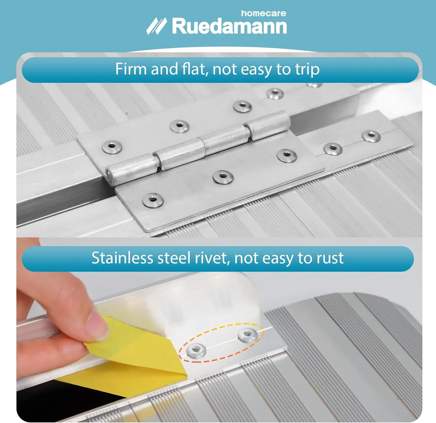 Ruedamann® Folding Aluminum Wheelchair Ramps for Stairs Portable