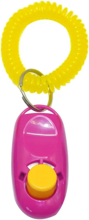 SOCHII Pet Dog Training Clicker Universal Animal Dog Trainer Sound Obedience Aid Wrist Strap Training Tool Pet Supplies Dog Accessories Rose S