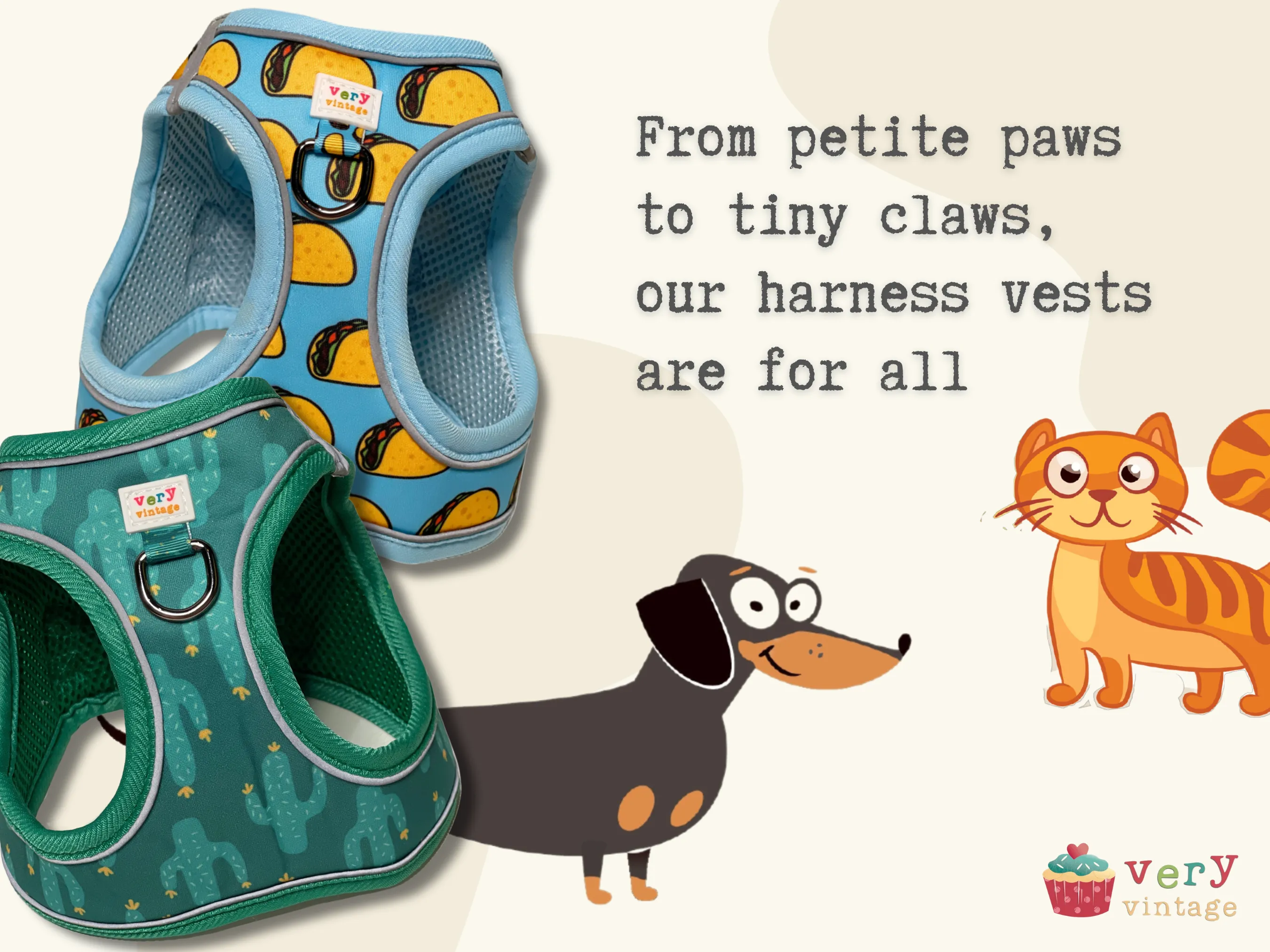 Taco Tuesday - Eco-Friendly Step In Harness Vest - Small Dog & Cat Harness