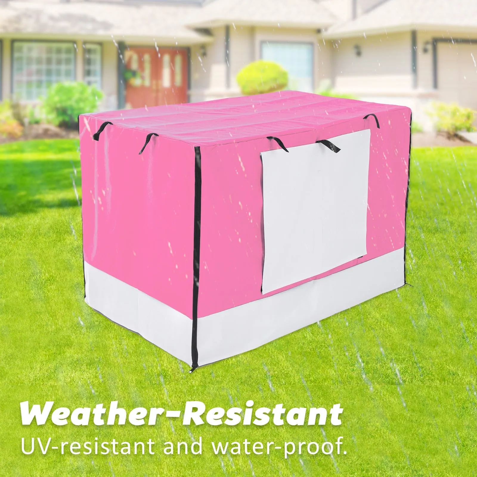 Wire Dog Cage Crate 30in with Tray   Cushion Mat   Pink Cover Combo