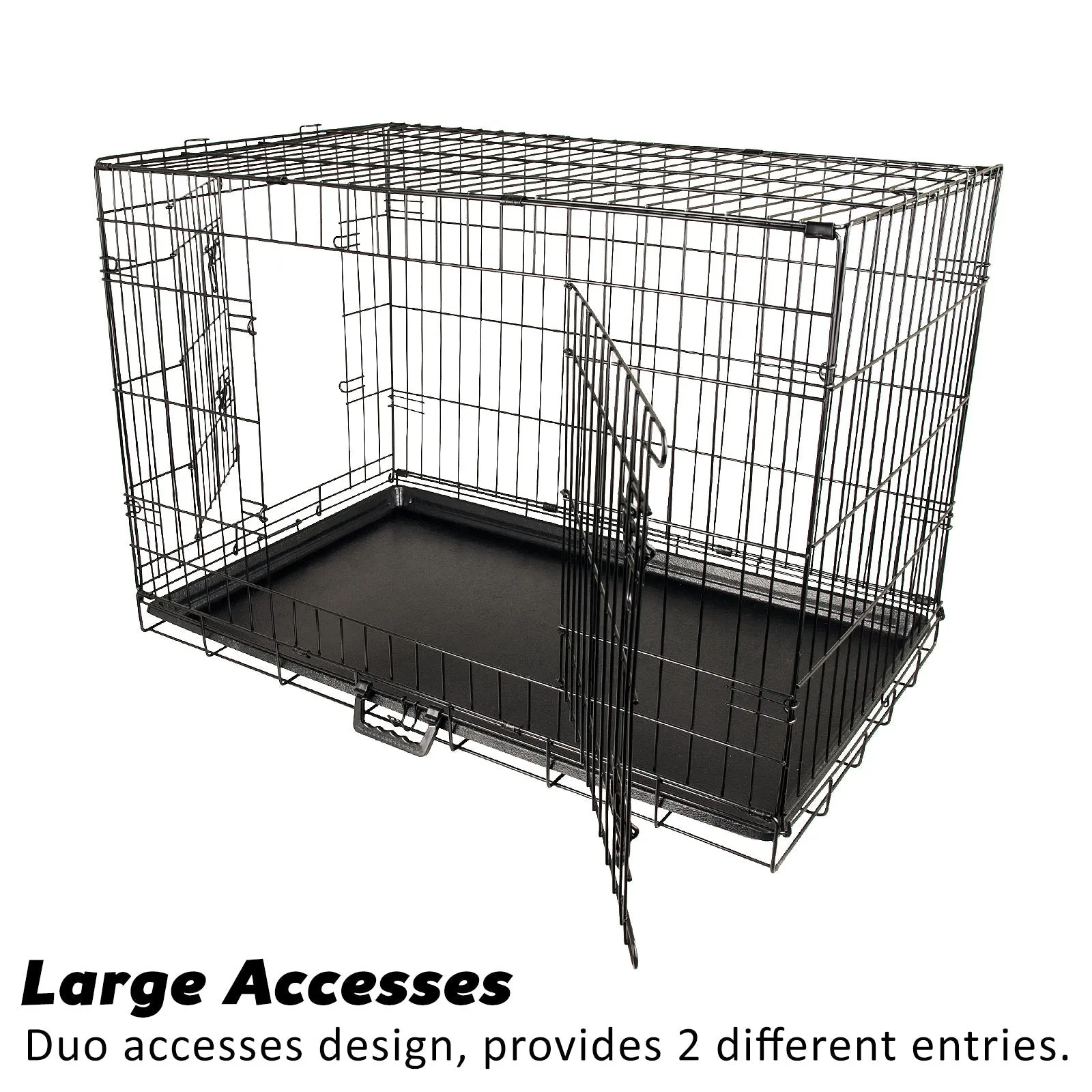 Wire Dog Cage Crate 30in with Tray   Cushion Mat   Pink Cover Combo