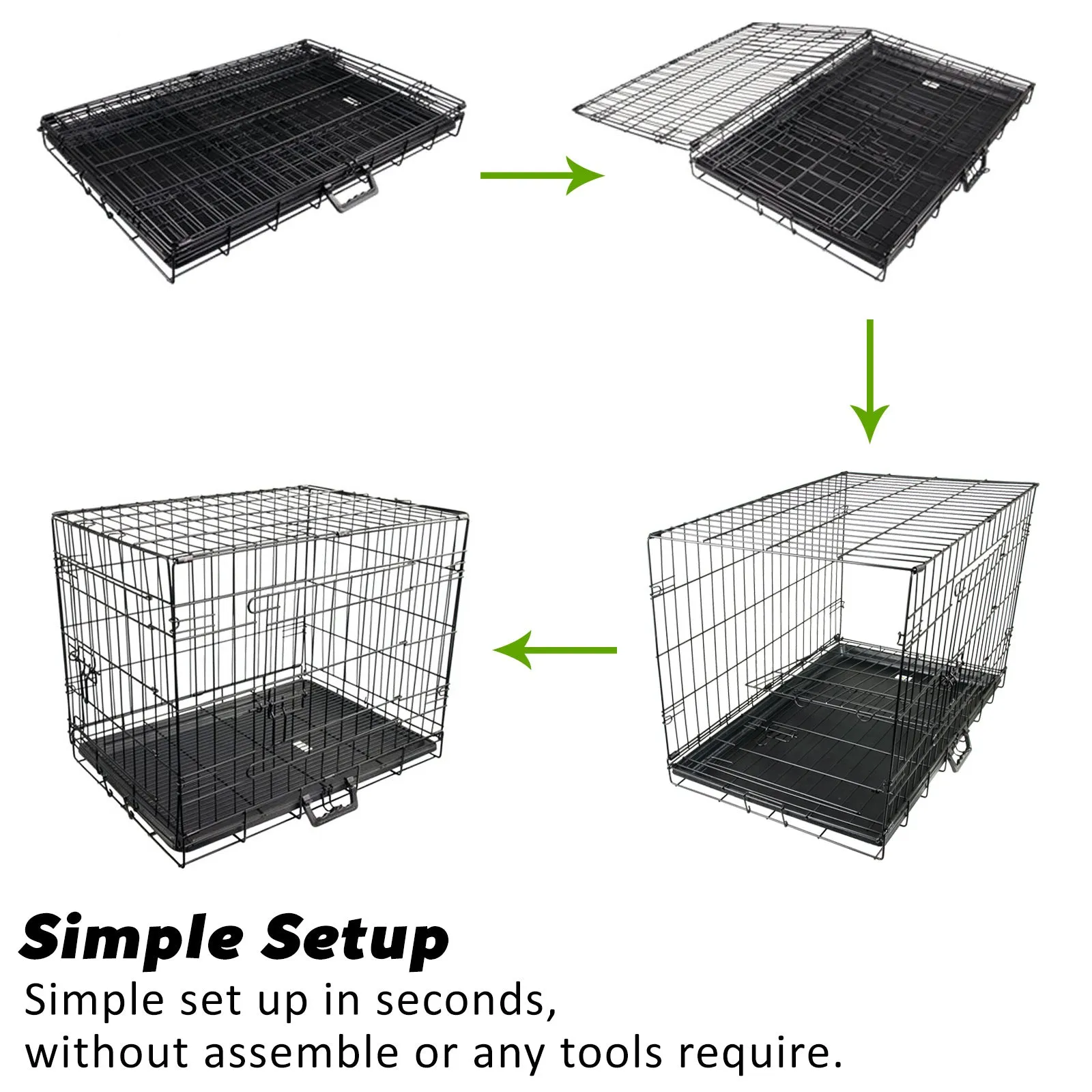 Wire Dog Cage Crate 30in with Tray   Cushion Mat   Pink Cover Combo